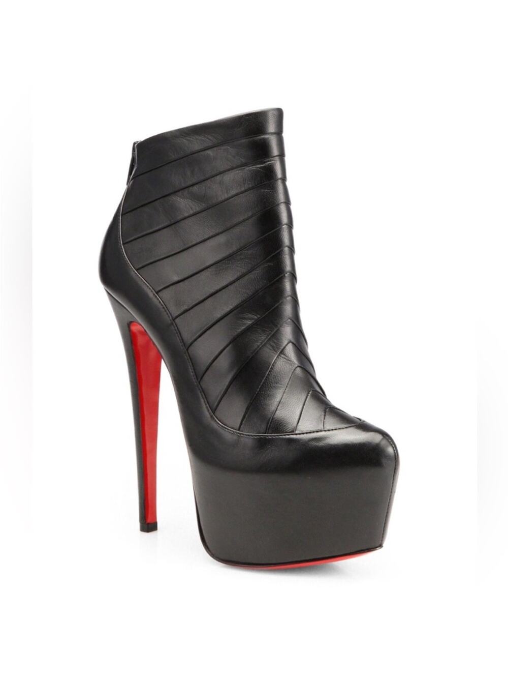 CHRISTIAN LOUBOUTIN Amor Booties In 160 Nappa Black Size 37.5
